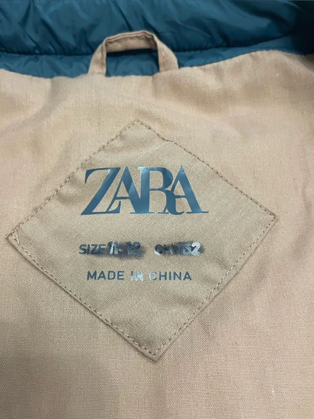 Zara Cream Floral Quilted Vest with Blue Trim
